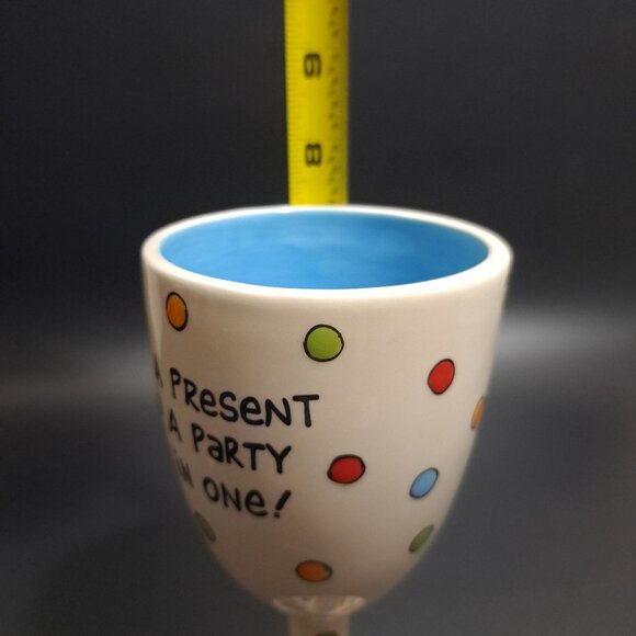 Hand-Painted "Liquid Birthday" Wine Goblet By Our Name Is Mud - Picture 10 of 14